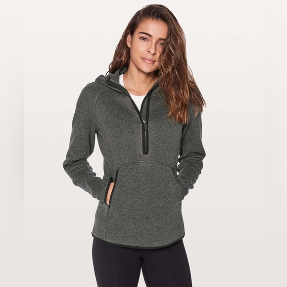Lululemon Fleece & Thank You Pullover | Size 2 Heathered Black - Picture 1 of 9